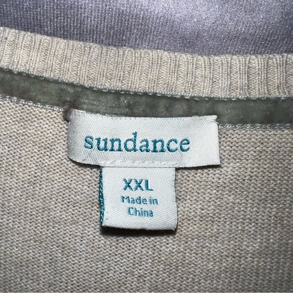 Sundance Oatmeal Embroidered Long Sleeve Button Up Boho Cardigan Sweater XXL - Picture 3 of 12